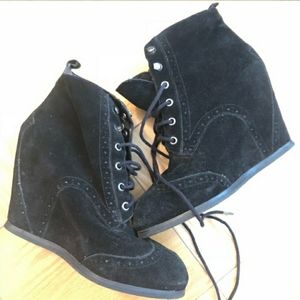 Dolce Vita black wedge ankle booties